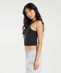 Essential Cotton Midi Tank - Black