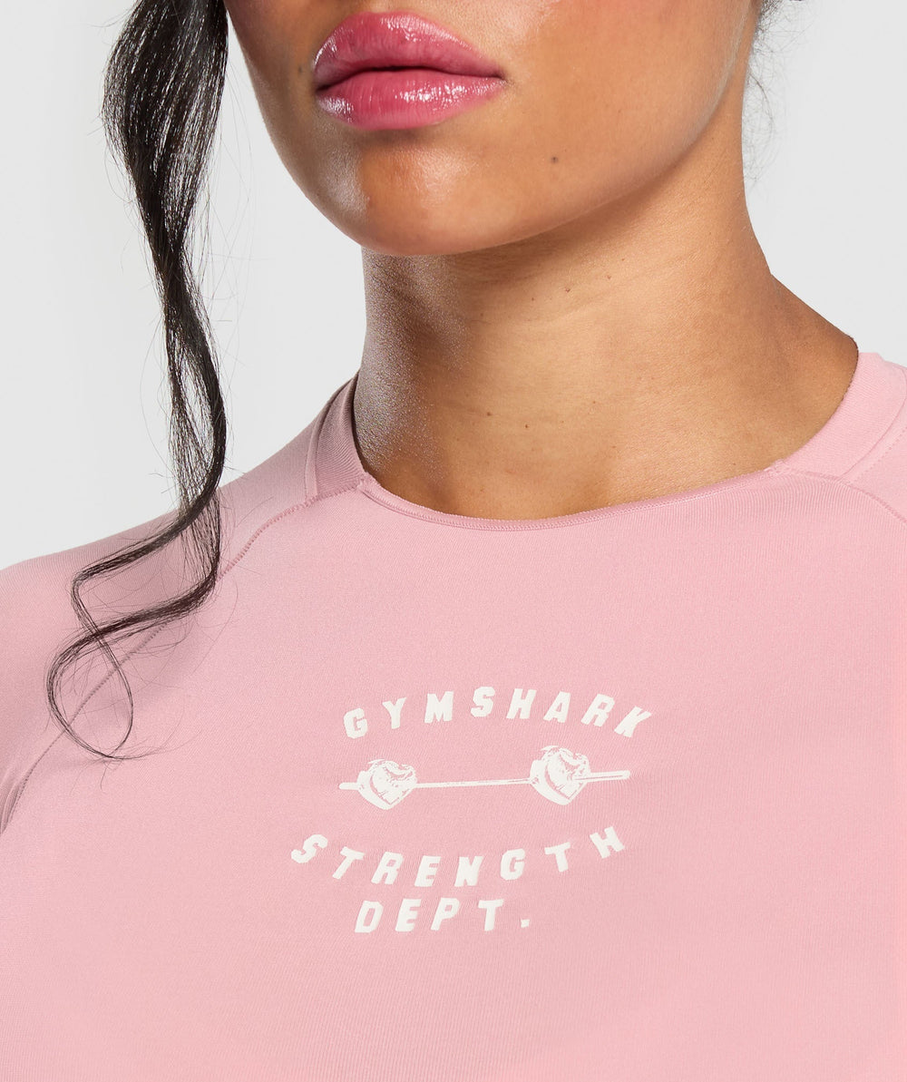 Barbell Hearts Seamless Baby Tee - Light Pink