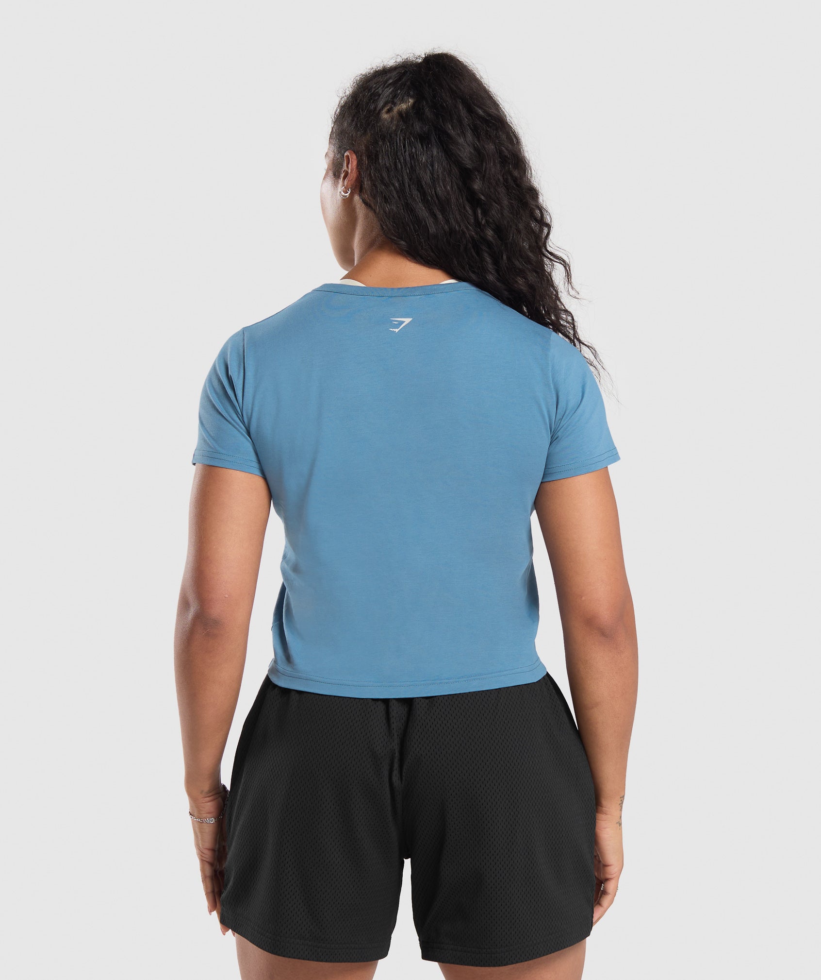 Lifting Club Graphic Baby Tee - Faded Blue