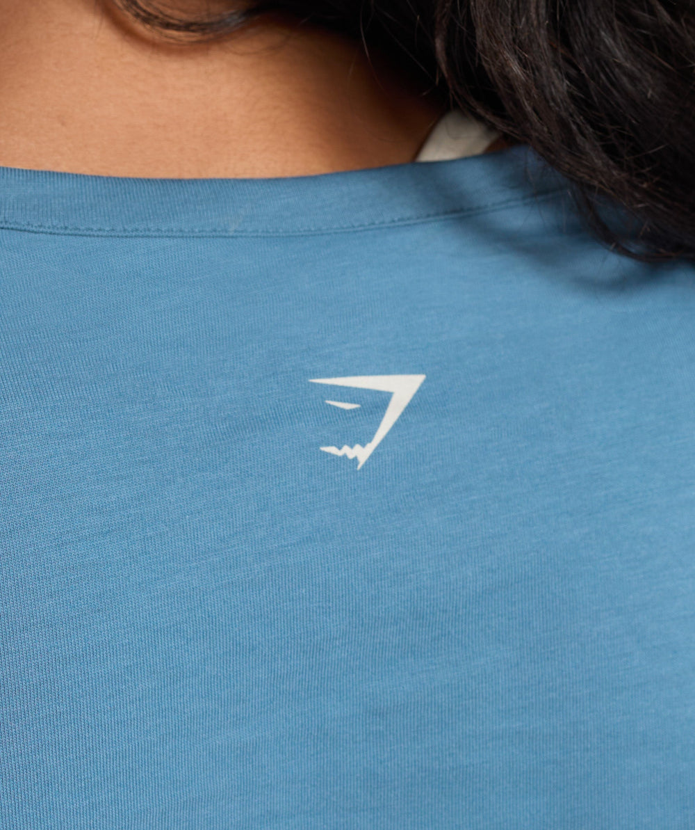 Lifting Club Graphic Baby Tee - Faded Blue