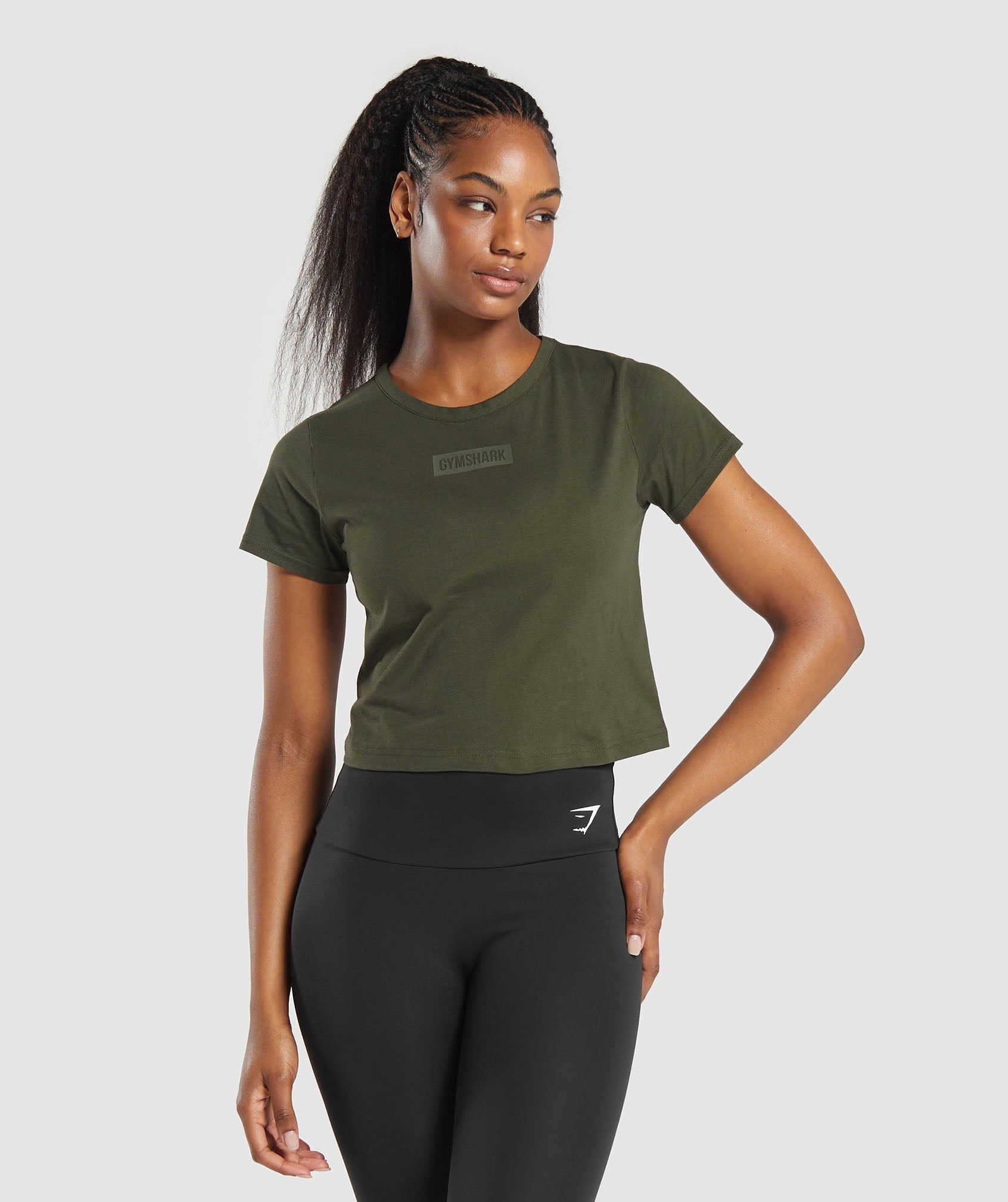 Block Crop Top - Winter Olive