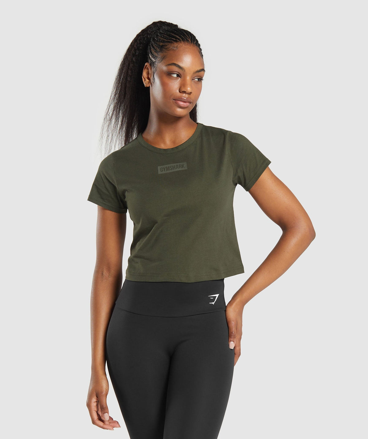 Block Crop Top - Winter Olive