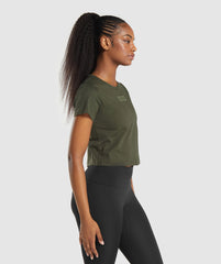 Block Crop Top - Winter Olive