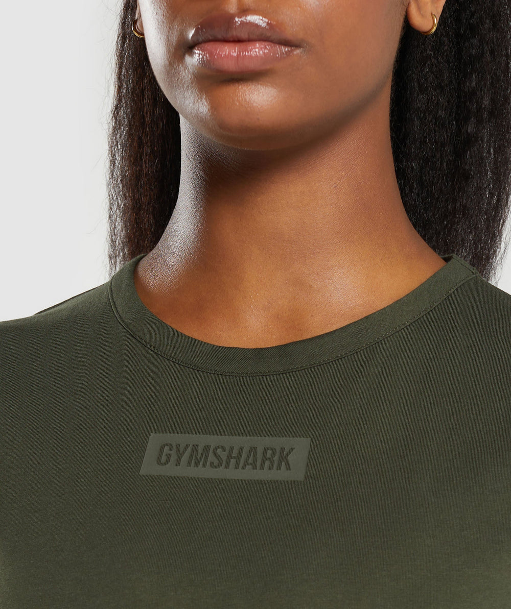 Block Crop Top - Winter Olive