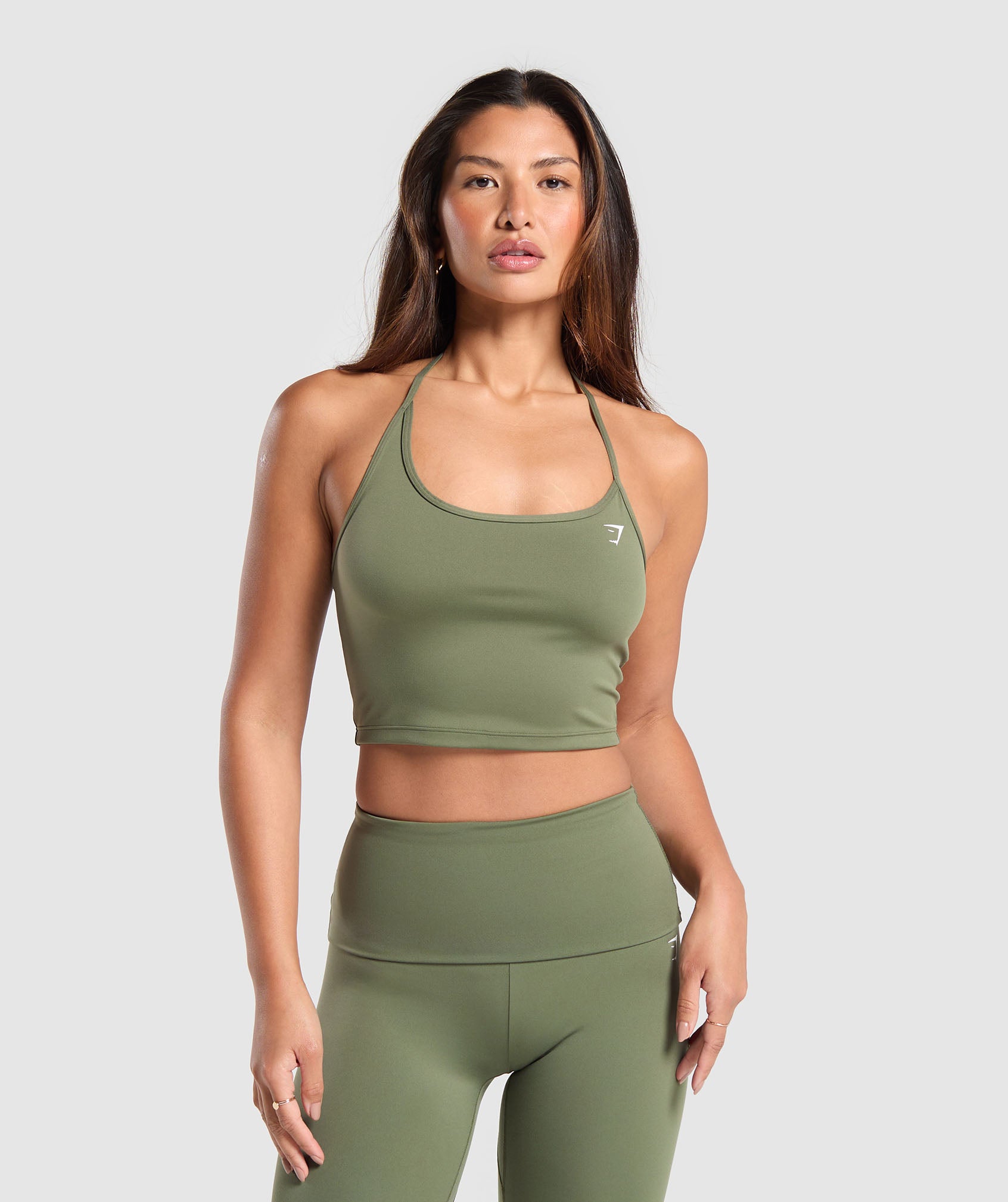 Everyday One Shoulder Crop Top - Core Olive
