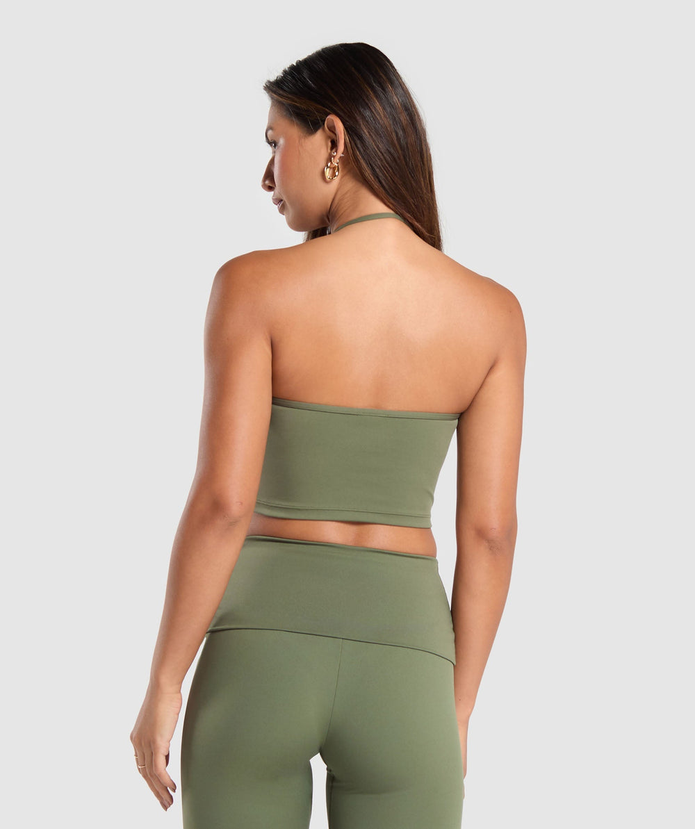 Everyday One Shoulder Crop Top - Core Olive