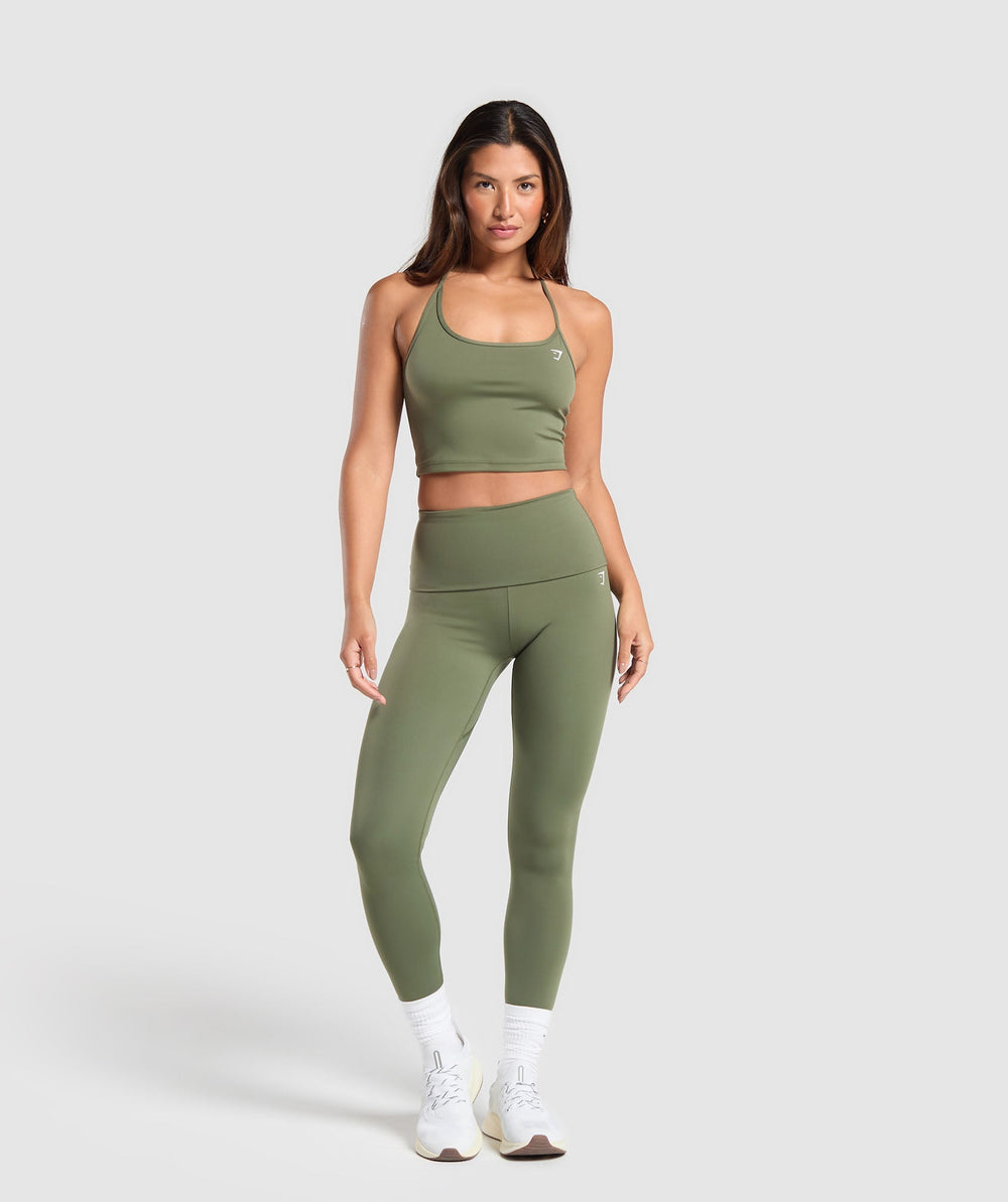 Everyday One Shoulder Crop Top - Core Olive