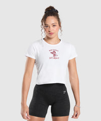Lifting Club Graphic Baby Tee - White