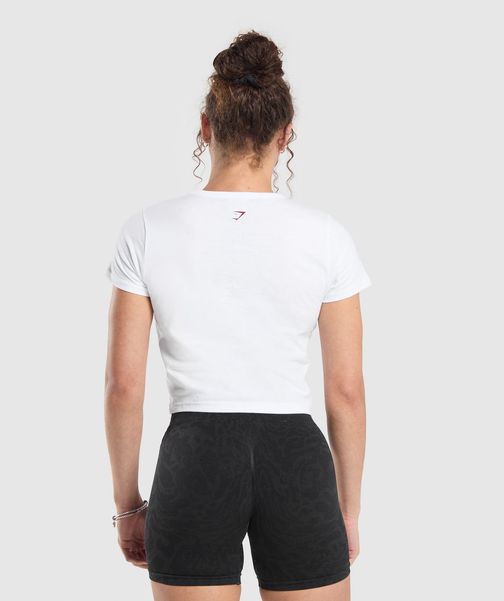 Lifting Club Graphic Baby Tee - White