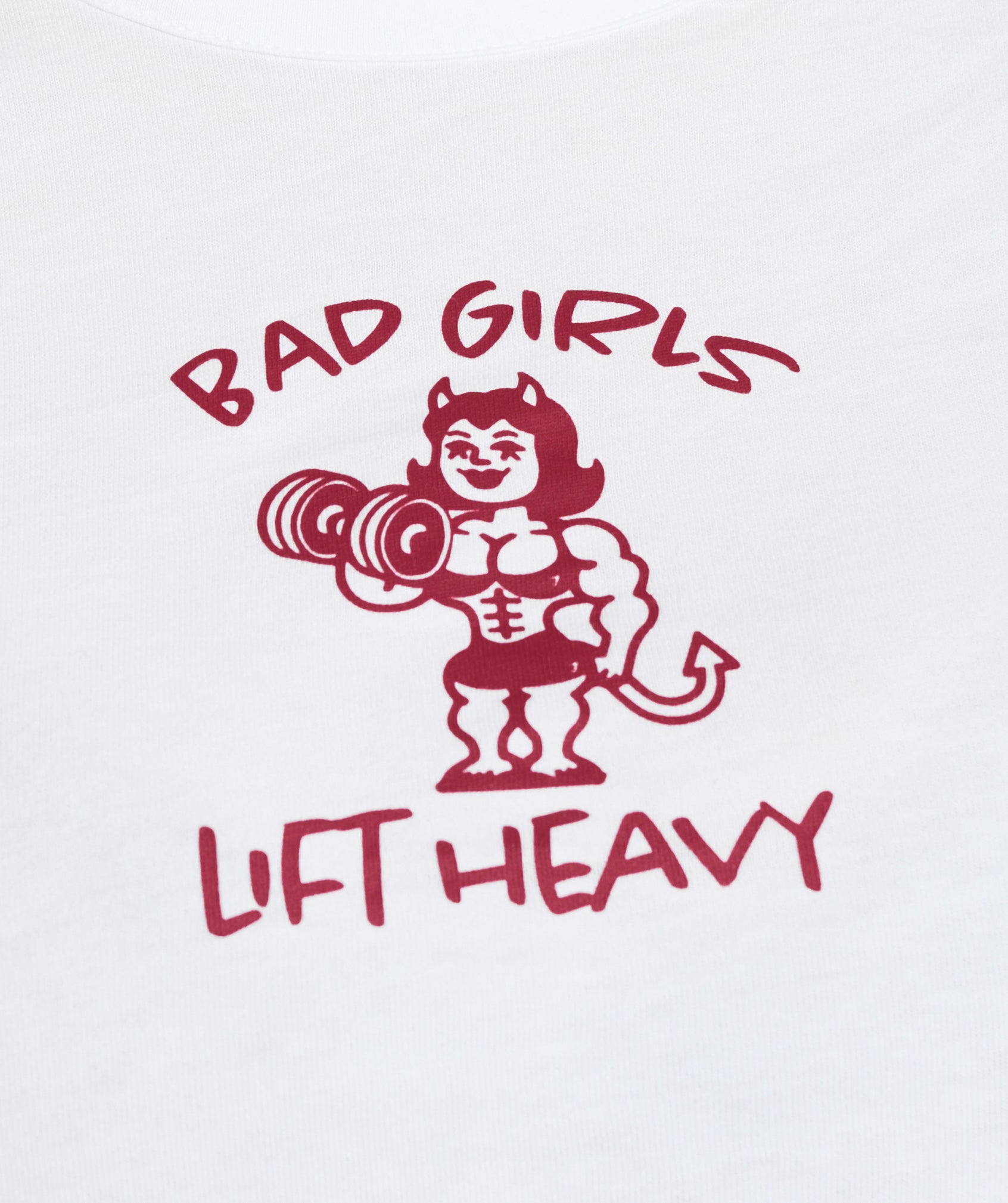 Lifting Club Graphic Baby Tee - White