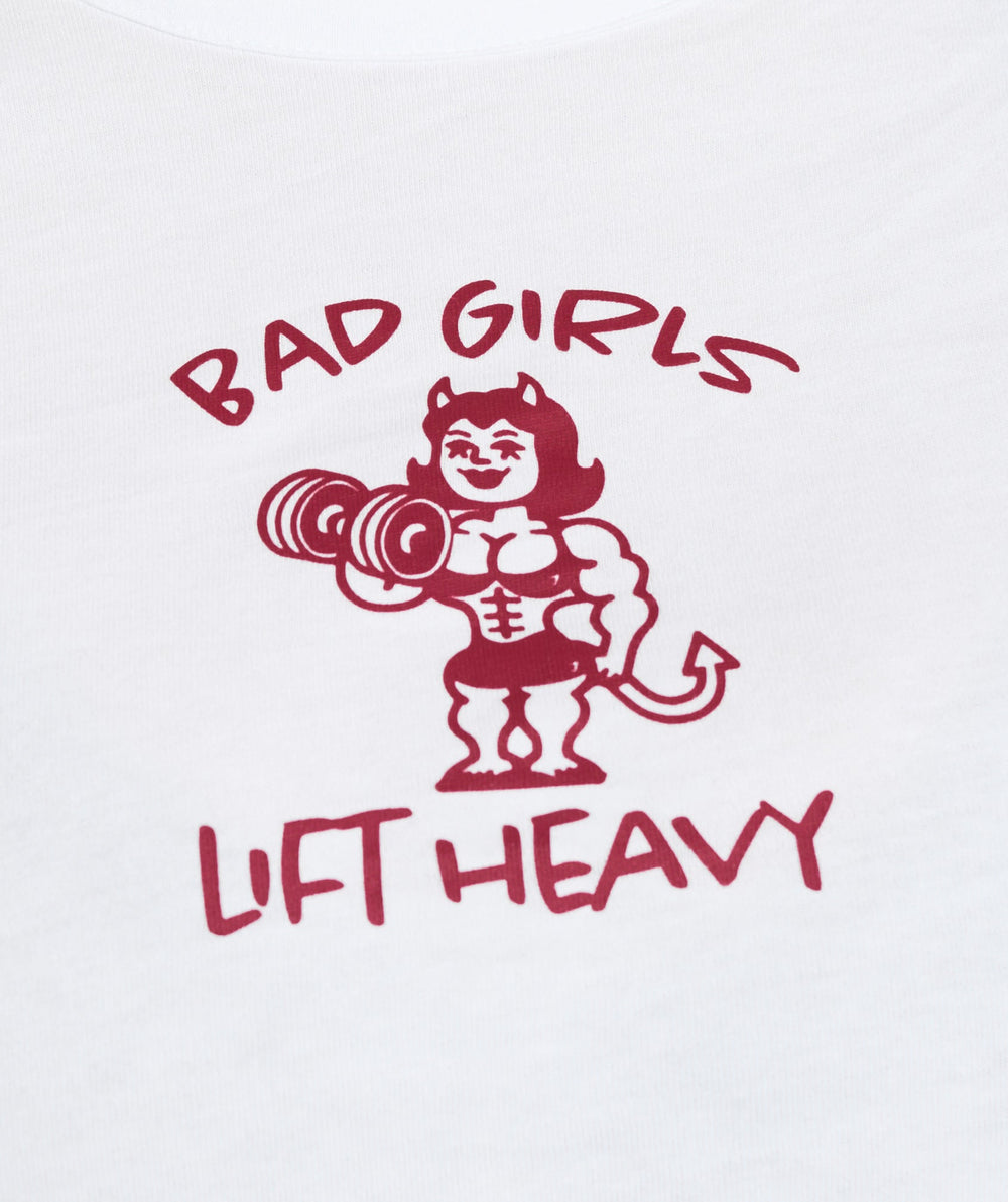 Lifting Club Graphic Baby Tee - White