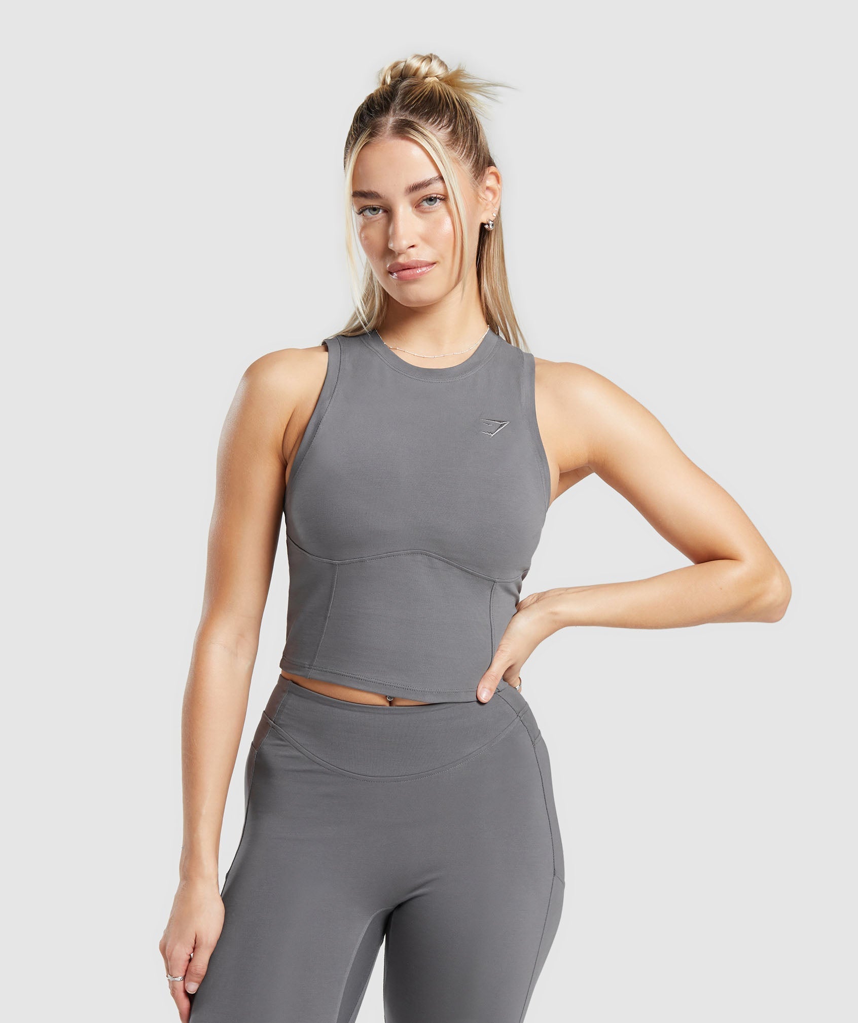 Rest Day Cotton Contour Tank - Brushed Grey
