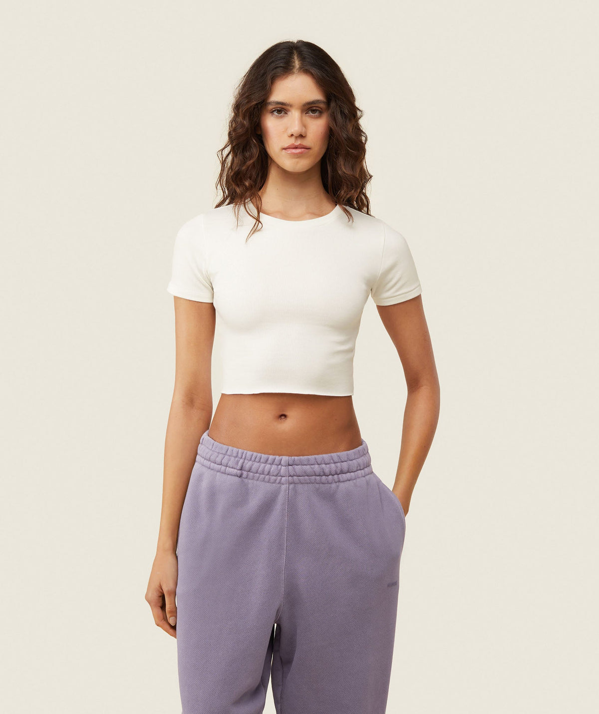 everywear Ribbed Tee - Soft White