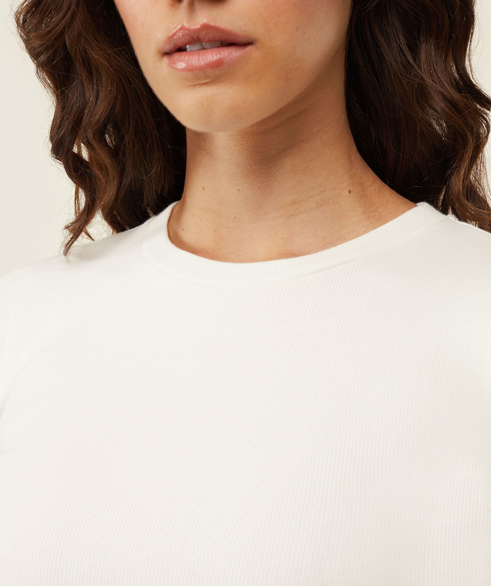 everywear Ribbed Tee - Soft White