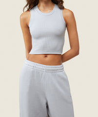 everywear Ribbed Body Tank - Ice Grey