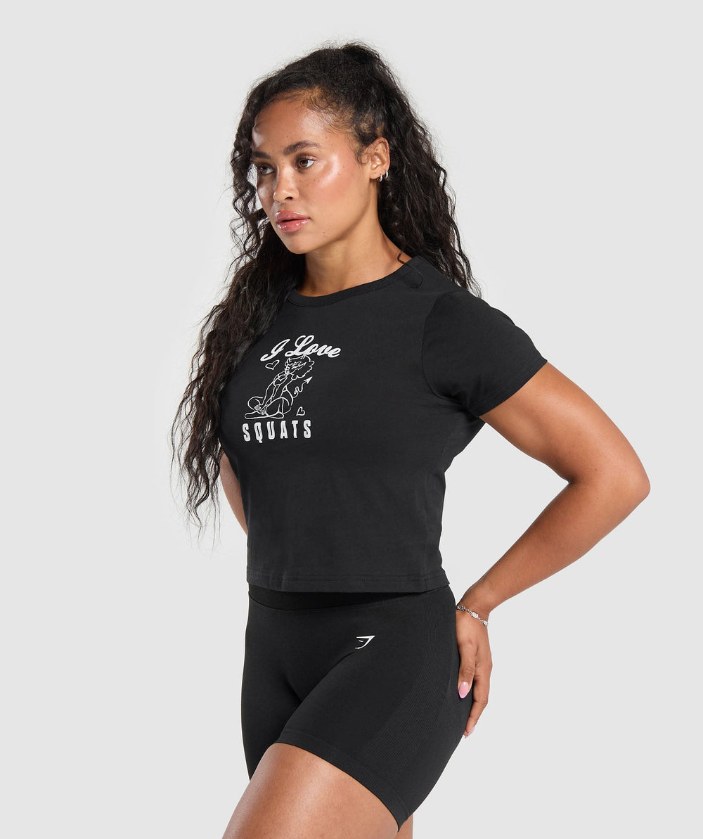 I Love Squats Baby T-Shirt - Black