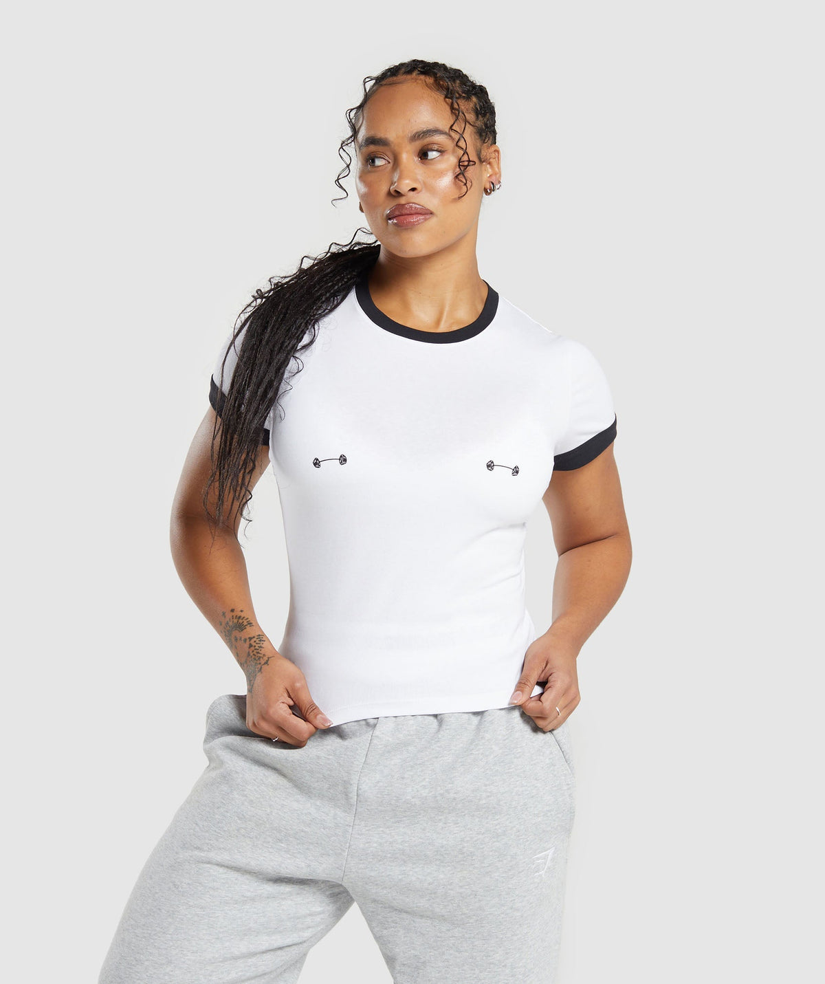 Lifting Graphic Baby T-Shirt - White/Black