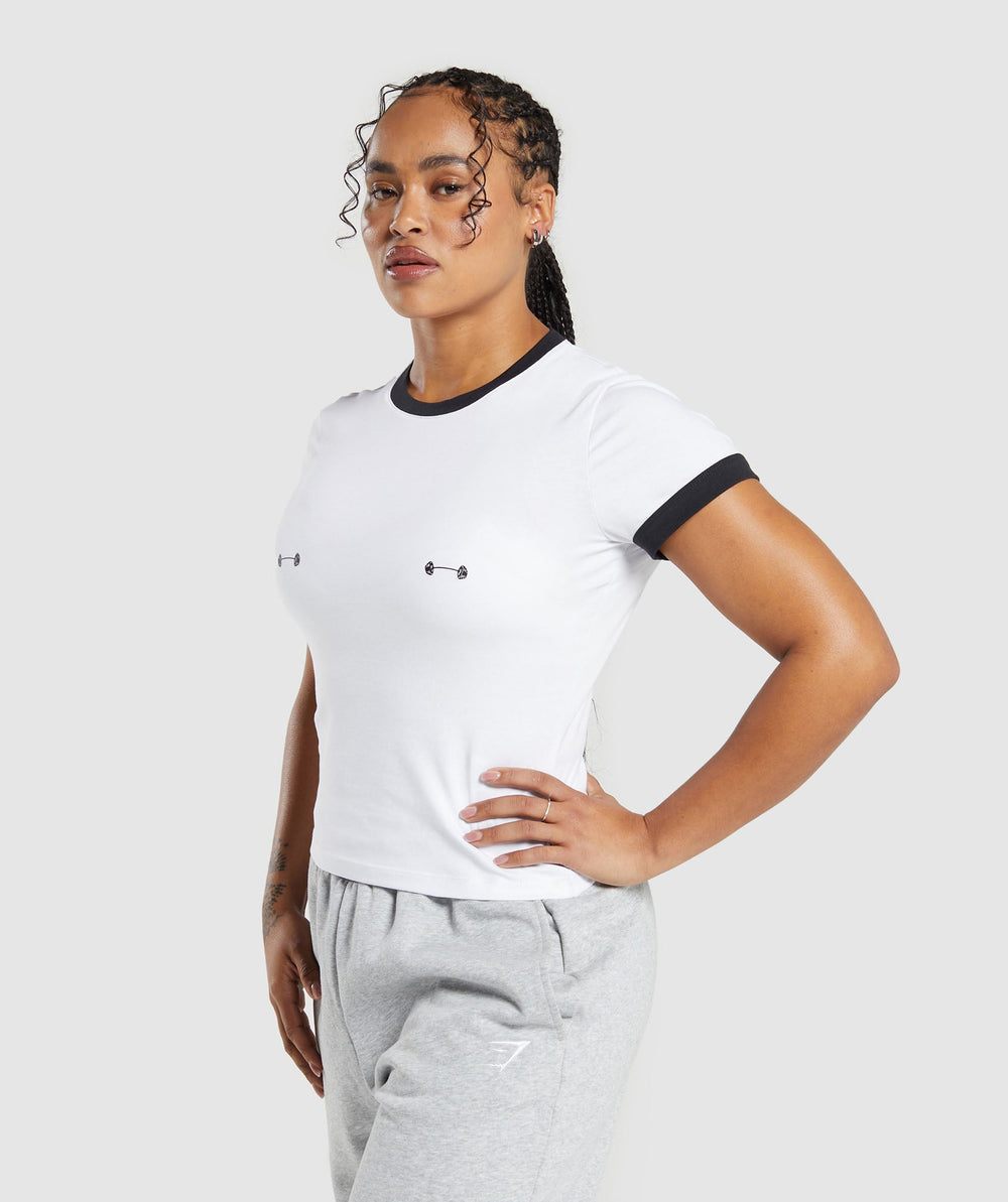 Lifting Graphic Baby T-Shirt - White/Black