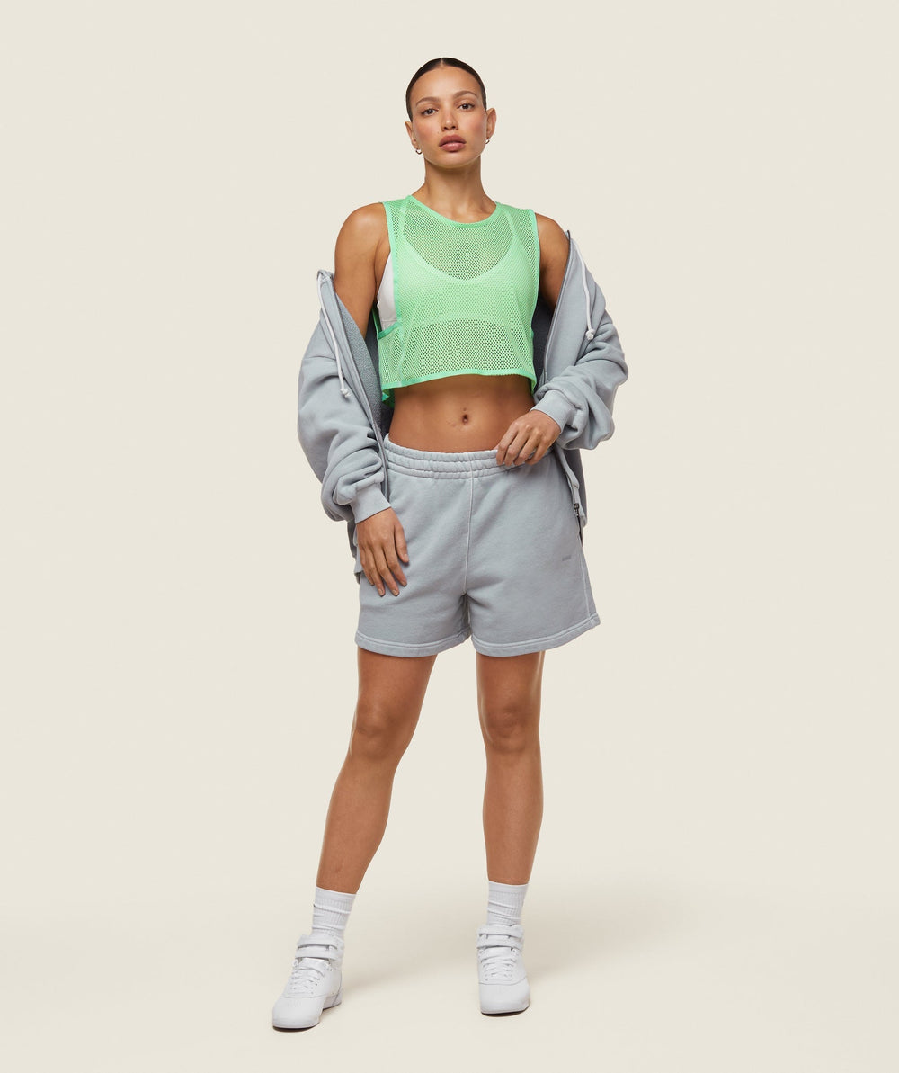 everywear Cropped Mesh Tank - Bring It Green
