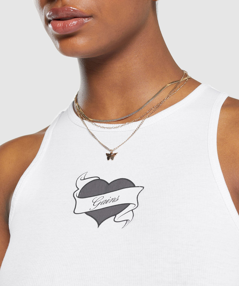 Tattoo Midi Tank - White
