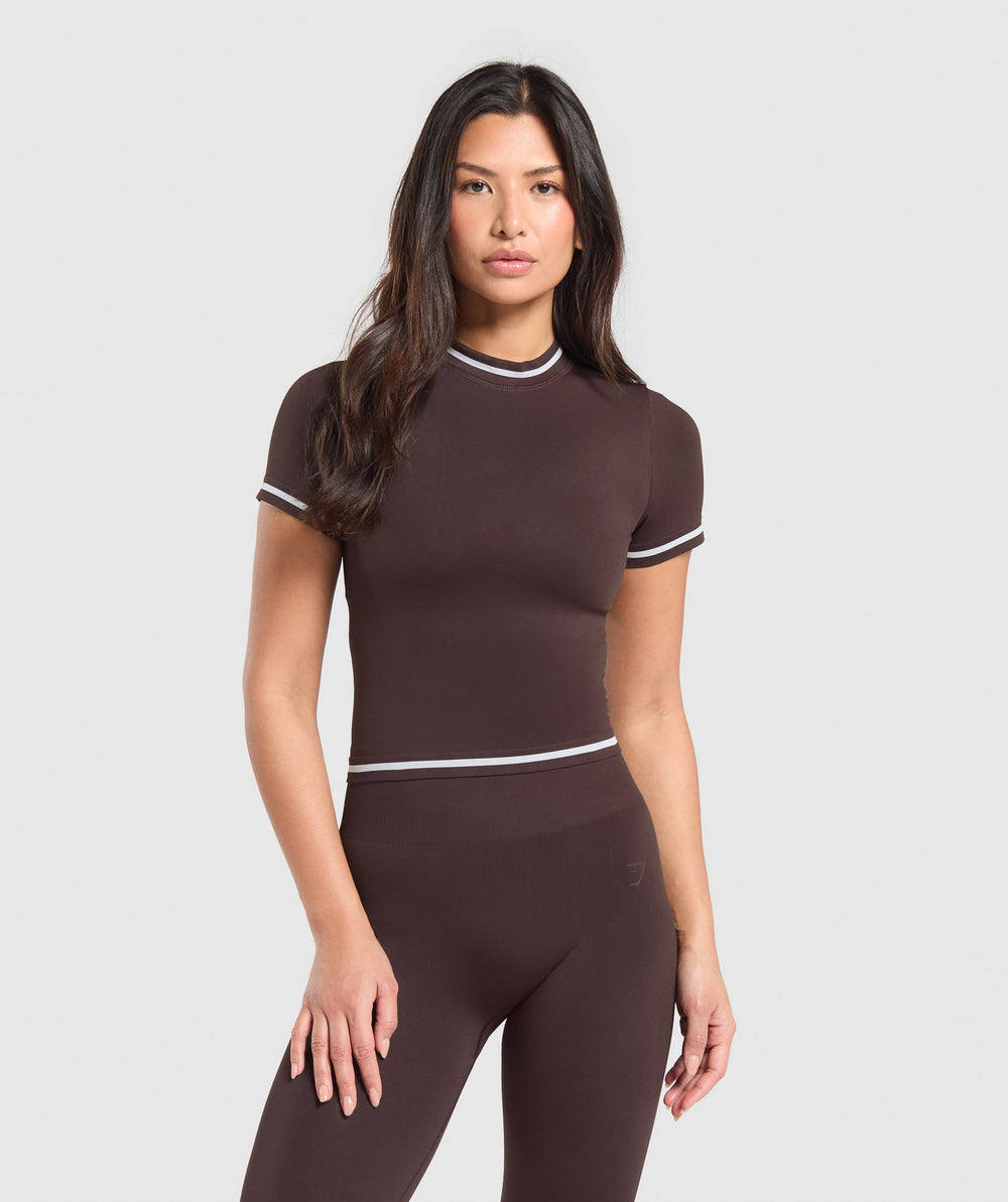 Contrast Seamless Midi Tee - Heritage Brown