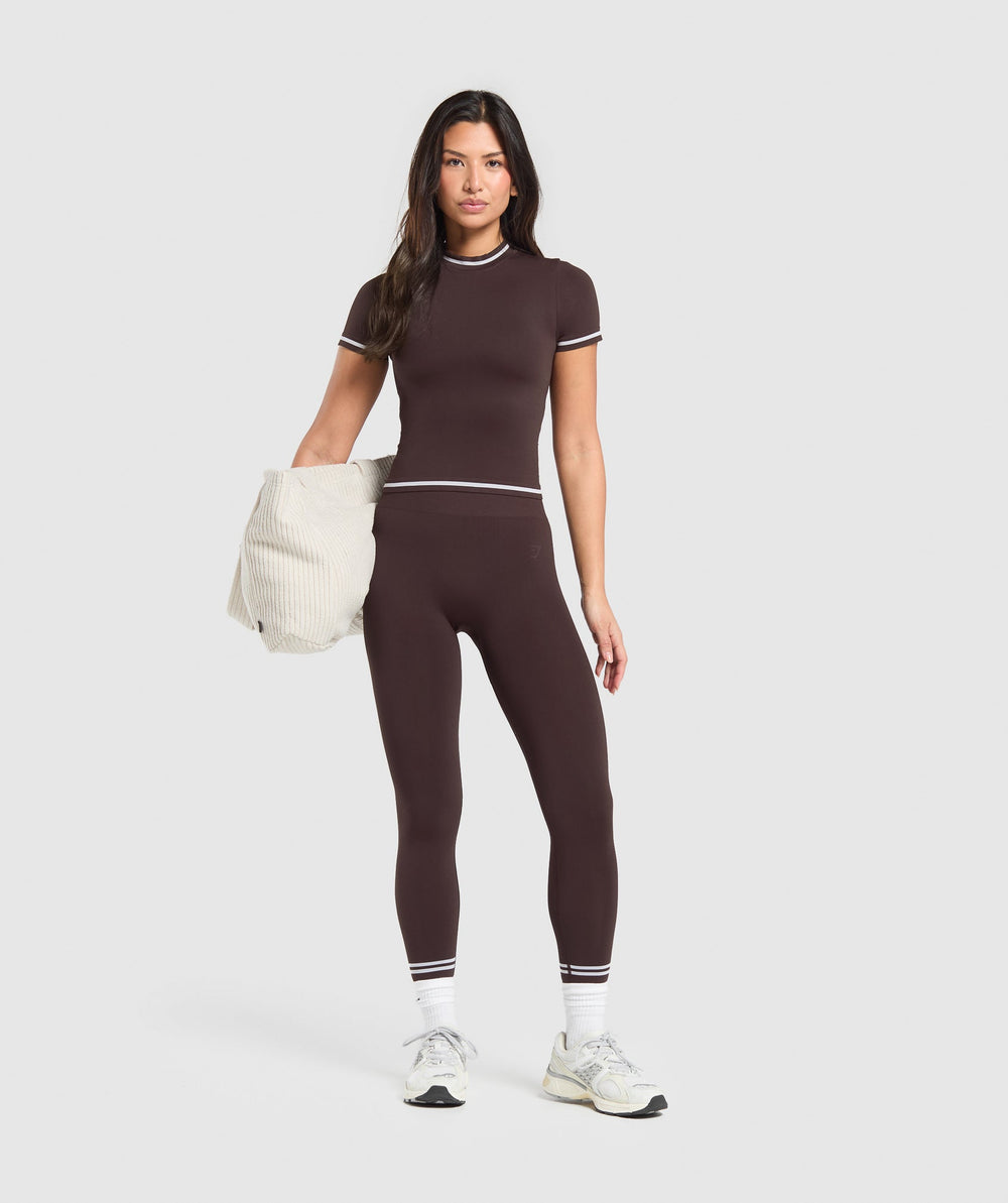Contrast Seamless Midi Tee - Heritage Brown