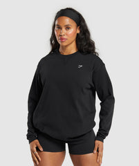 Heavyweight Cotton Long Sleeve Top - Black
