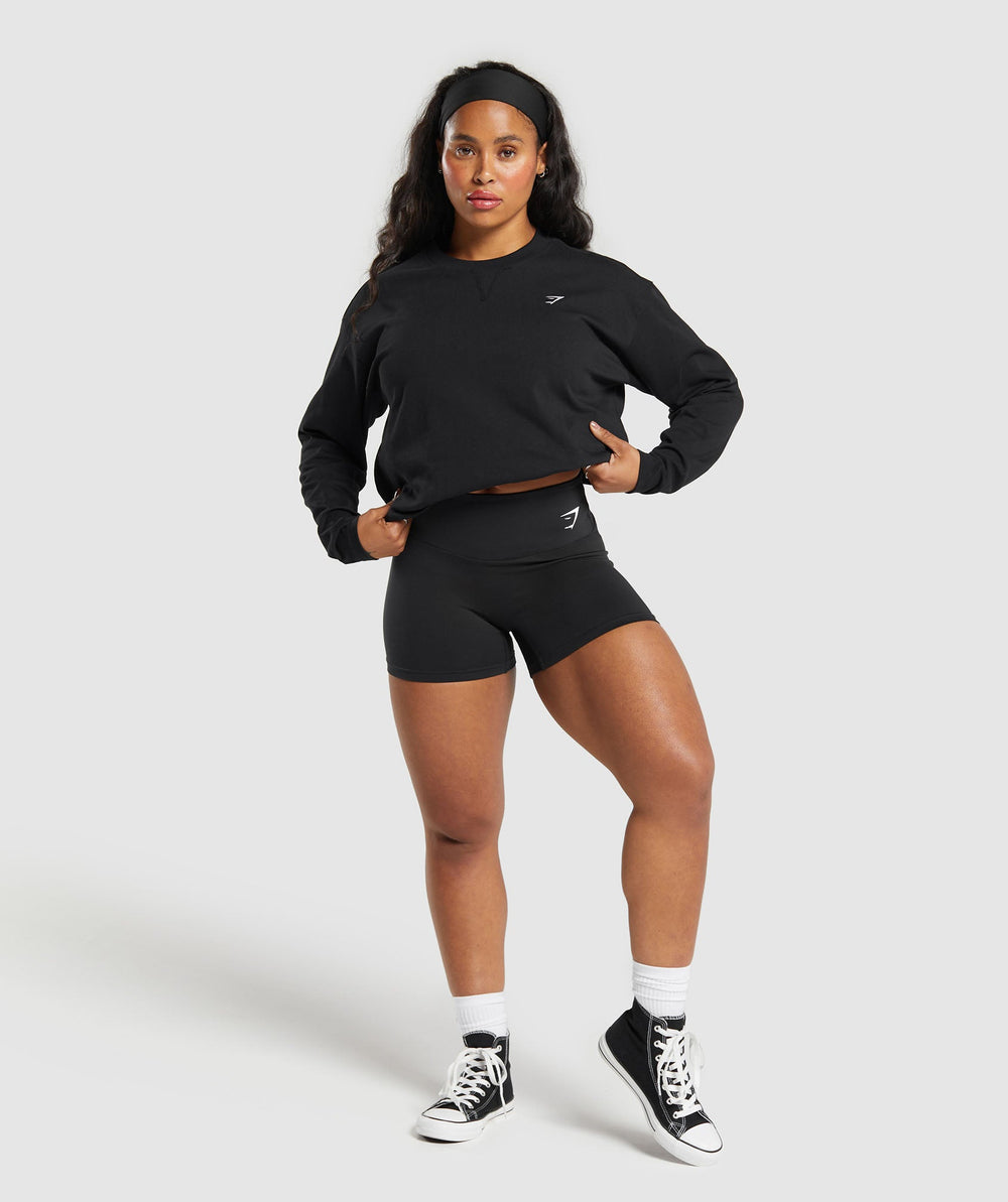 Heavyweight Cotton Long Sleeve Top - Black