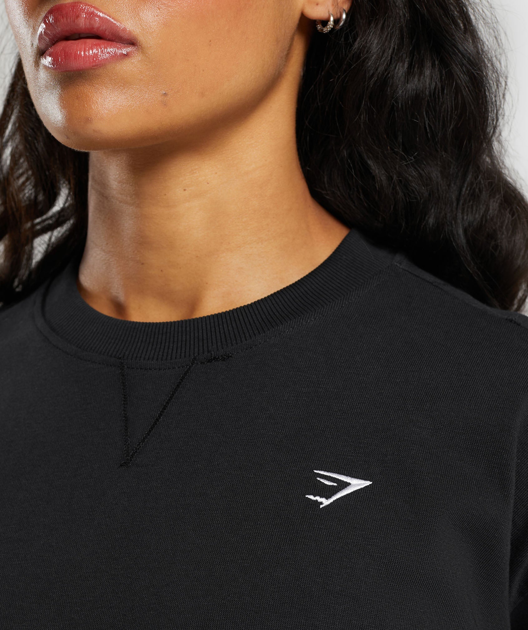 Heavyweight Cotton Long Sleeve Top - Black