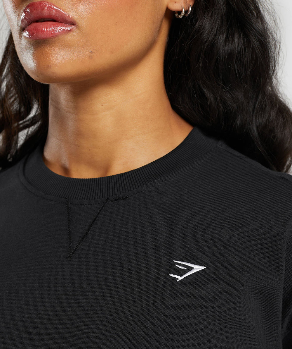 Heavyweight Cotton Long Sleeve Top - Black