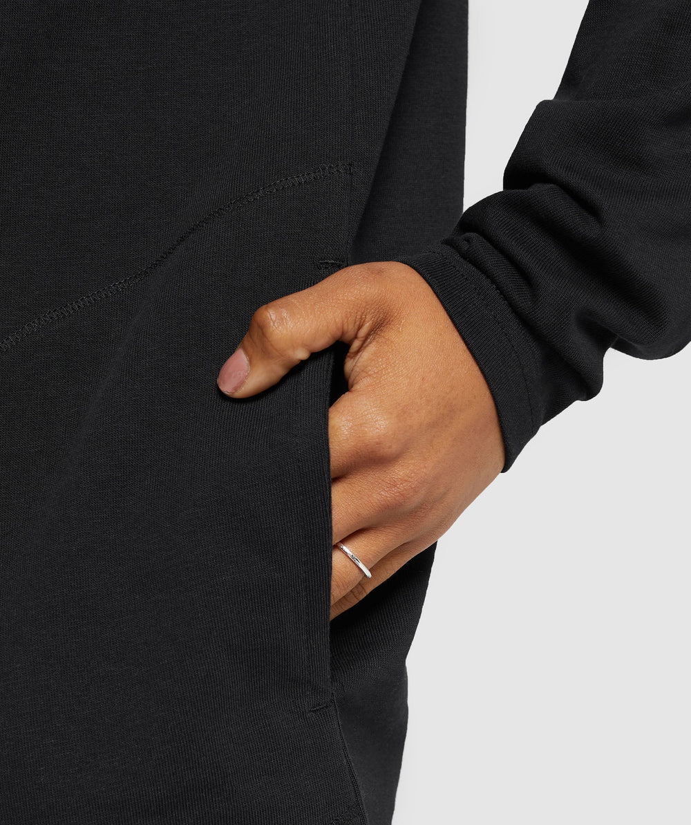 Heavyweight Cotton Long Sleeve Top - Black