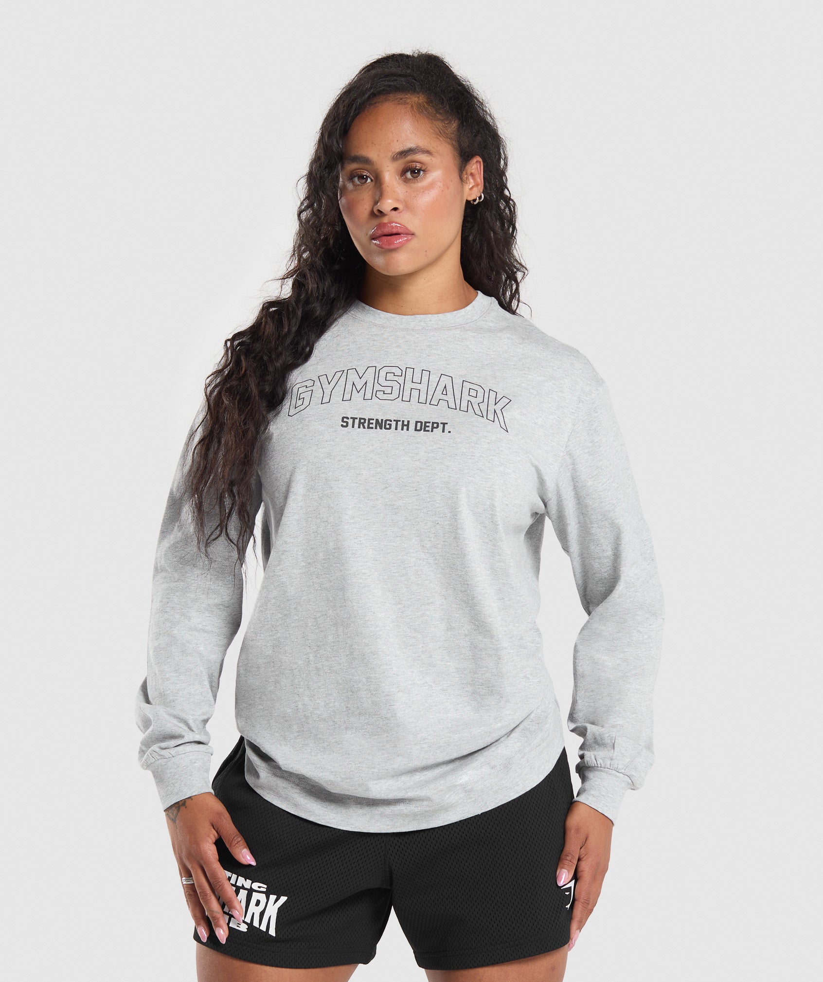 Strength Department Long Sleeve Skater - Light Grey Core Marl