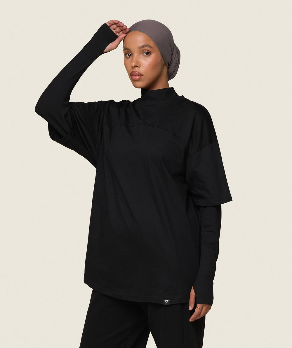GS x Leana Deeb Oversized T-shirt - Black