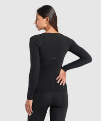Rest Day Buttery Soft Long Sleeve Top - Black