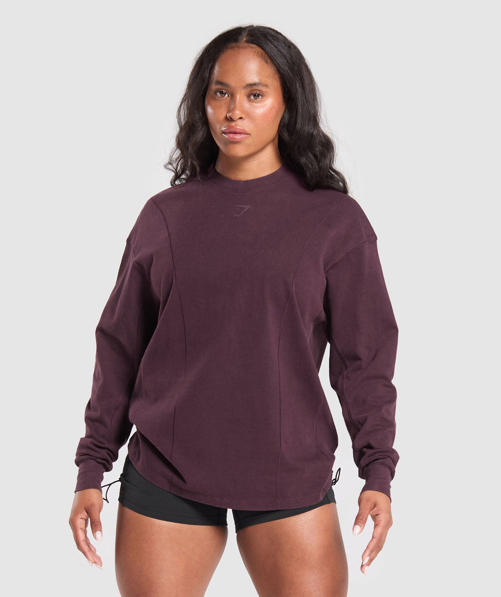 Power Oversized Long Sleeve Top - Depth Purple