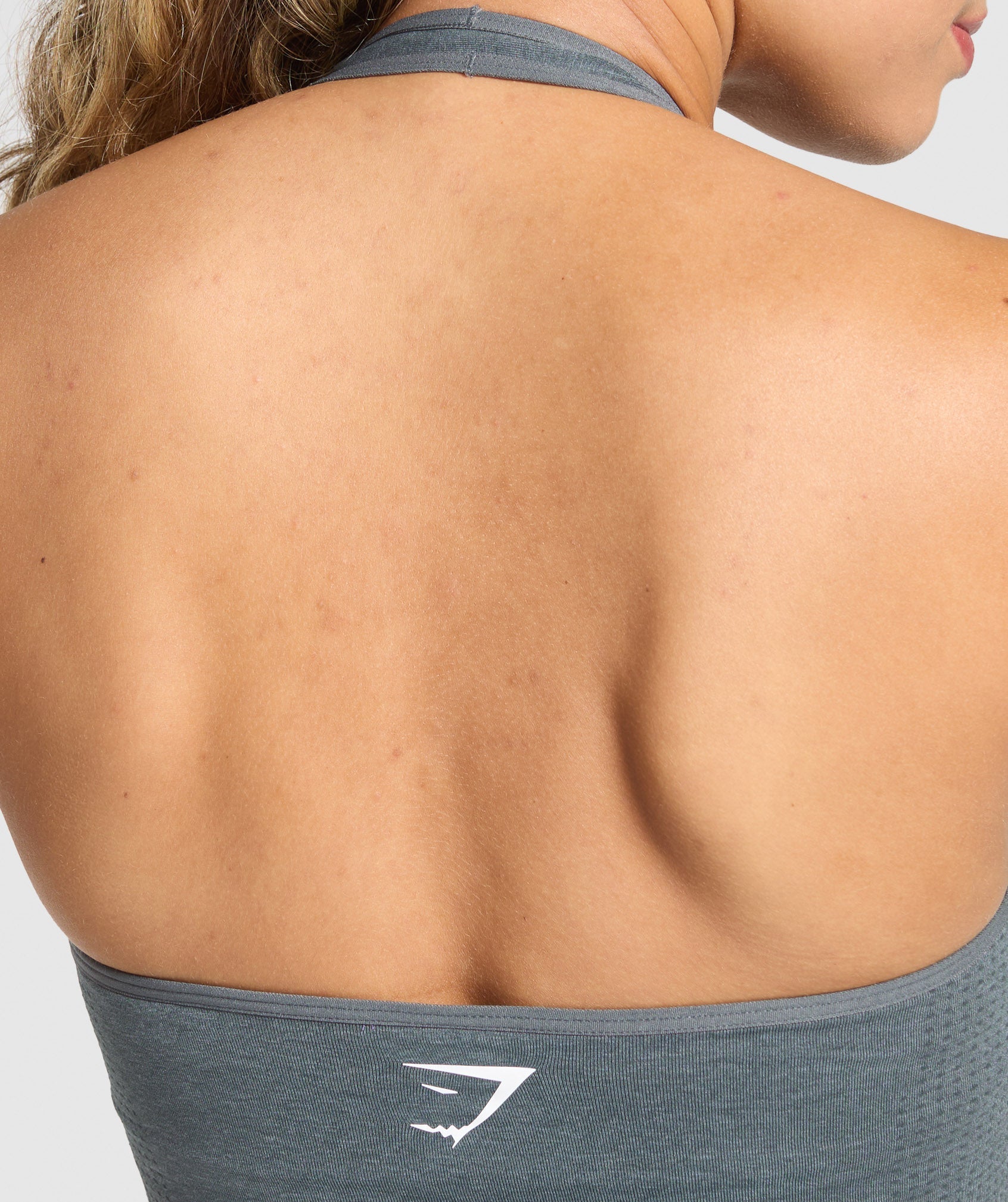 Vital Halter Neck Tank With Shelf - Strong Grey Marl