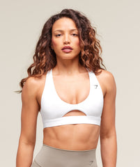 Peek A Boo Sports Bra - White