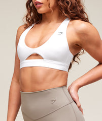 Peek A Boo Sports Bra - White
