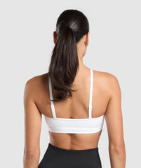 Halter Neck Sports Bra - White