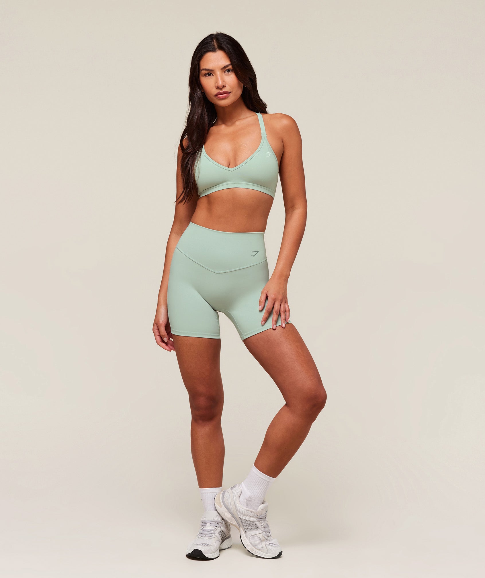 Cotton Racerback Sports Bra - Morning Blue
