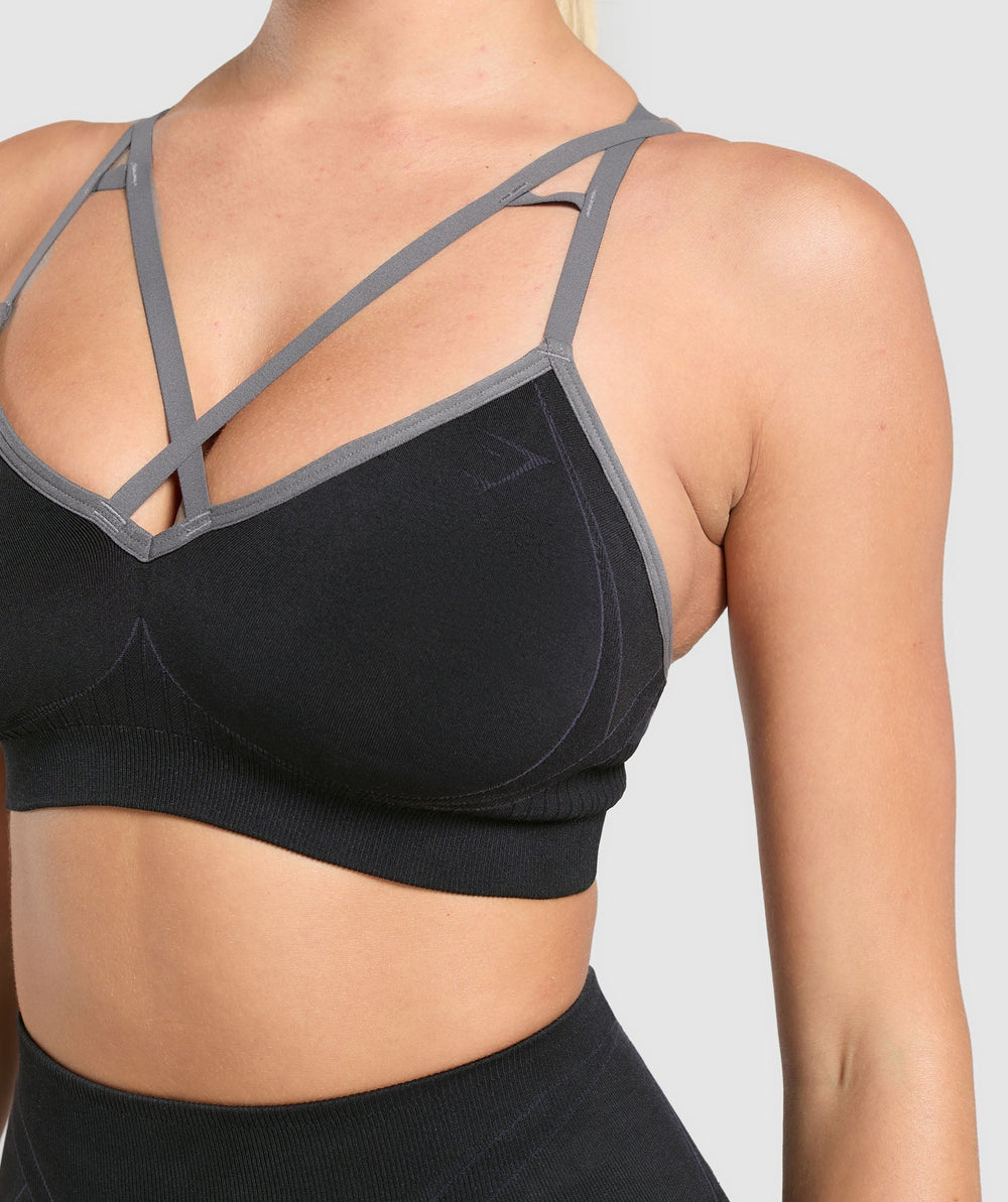 Apex Contrast Sports Bra - Black/Brushed Grey