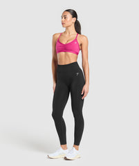 Ruched Strappy Sports Bra - Winning Pink