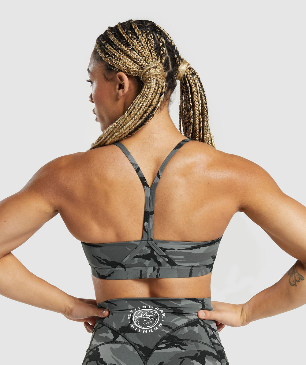 Legacy Printed Sports Bra - Pitch Grey
