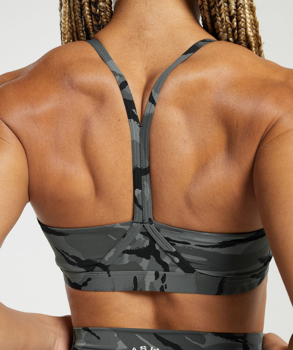 Legacy Printed Sports Bra - Pitch Grey
