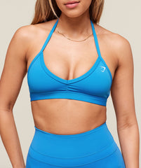 Minimal Halterneck Sports Bra - Active Blue