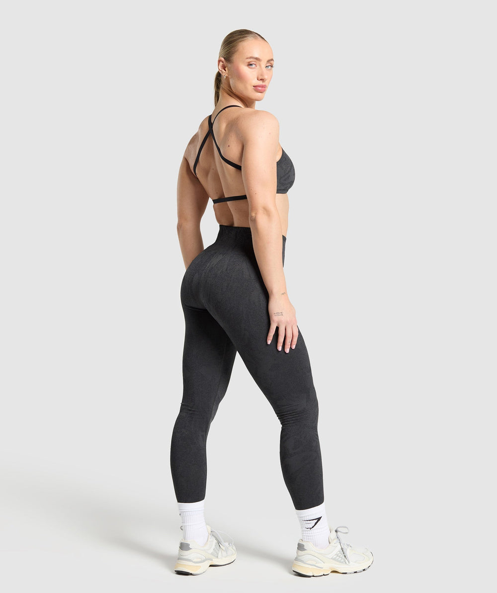 Adapt Camo Cross Back Sports Bra - Asphalt Grey/Black