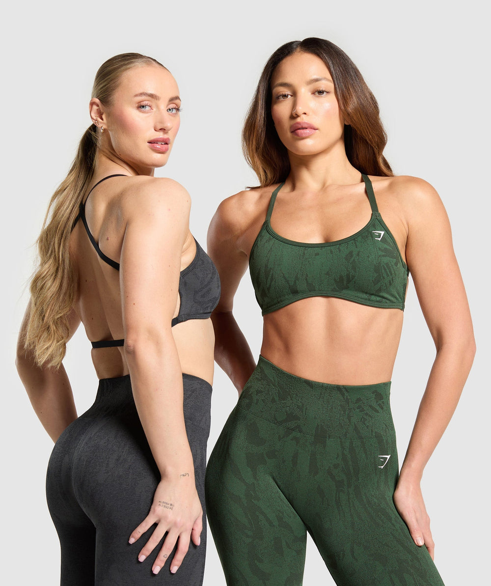 Adapt Camo Cross Back Sports Bra - Asphalt Grey/Black