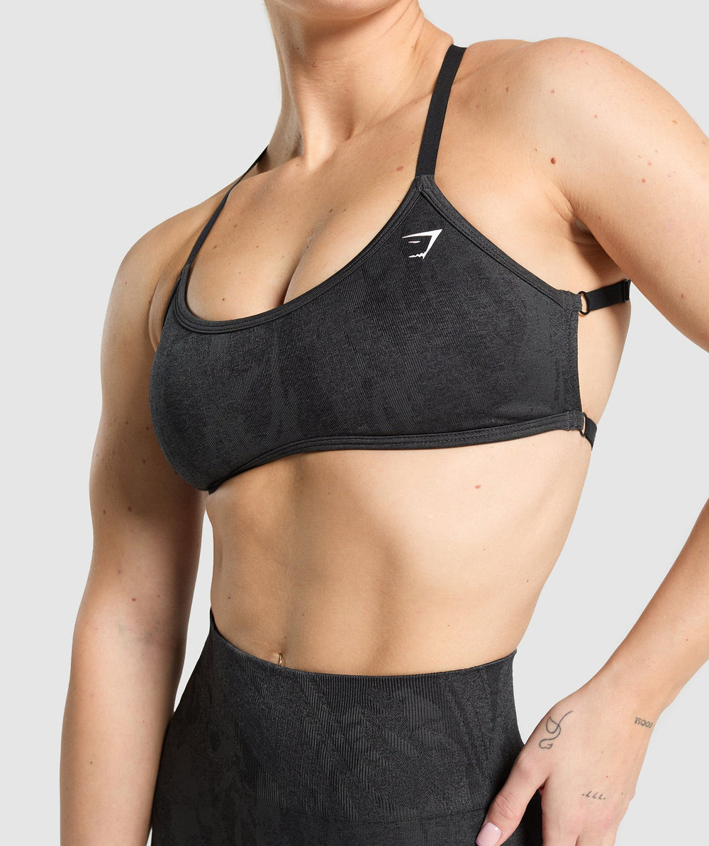 Adapt Camo Cross Back Sports Bra - Asphalt Grey/Black