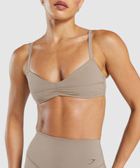 Elevate Ruched Sports Bra - Lifestyle Brown