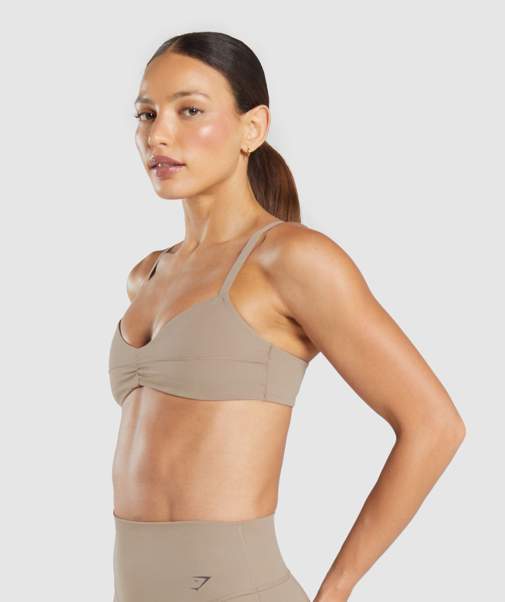 Elevate Ruched Sports Bra - Lifestyle Brown